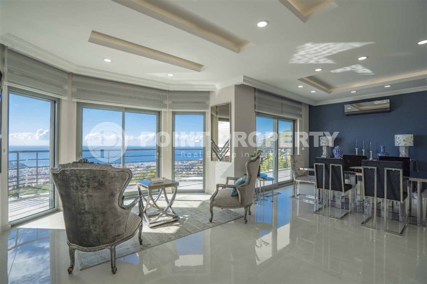 Роскошная трехэтажная вилла 14+2, с видом на море и крепость Аланьи, в престижном районе города - Бекташ-id-5979-фото-5