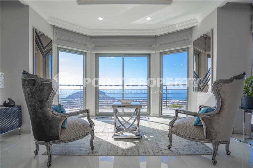 Роскошная трехэтажная вилла 14+2, с видом на море и крепость Аланьи, в престижном районе города - Бекташ-id-5979-фото-14