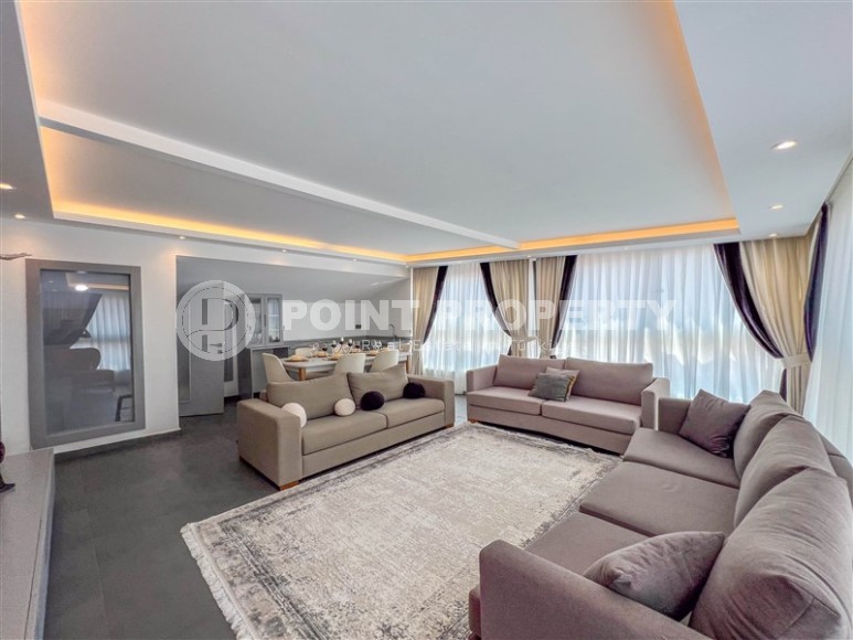 Трехэтажная вилла с видом на Средиземное море и крепость Алании.-id-5403-фото-4