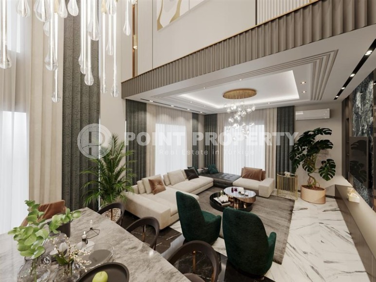 Luxurious two-storey villa with a swimming pool and a garden, in a prestigious area of Alanya - Upper Oba-id-6085-photo-2