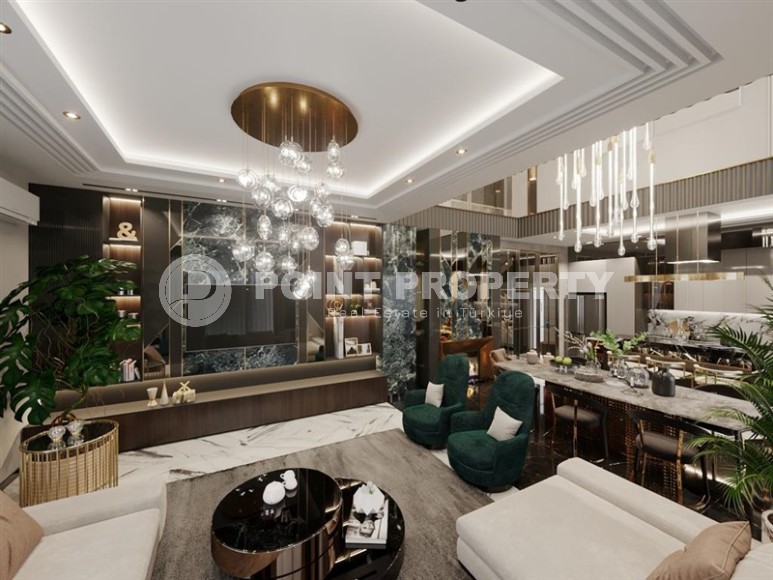 Luxurious two-storey villa with a swimming pool and a garden, in a prestigious area of Alanya - Upper Oba-id-6085-photo-3