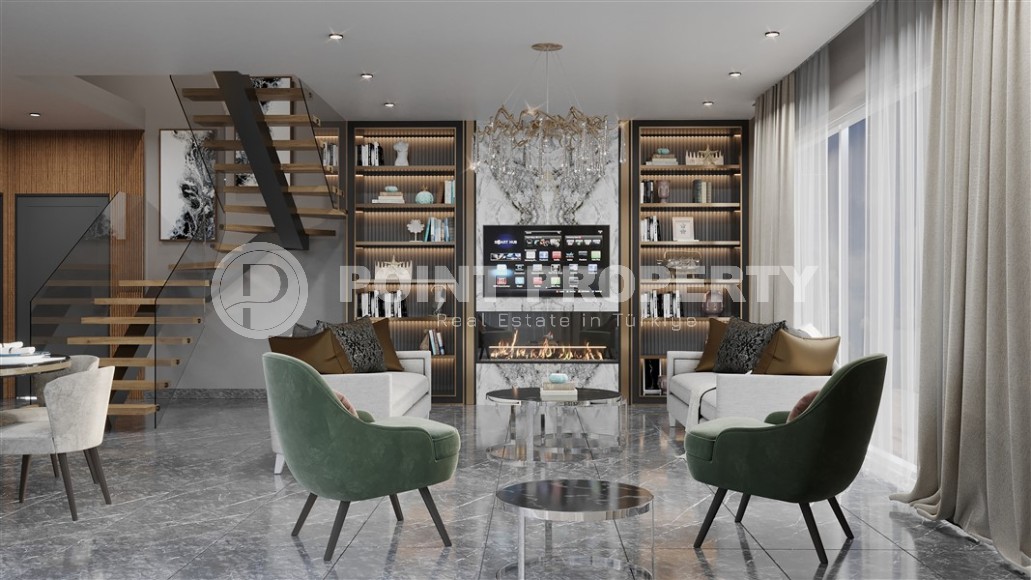 Квартиры и дуплексы в бутик резиденции на этапе строительства, в элитном районе Аланьи - Хасбахче-id-6102-фото-3