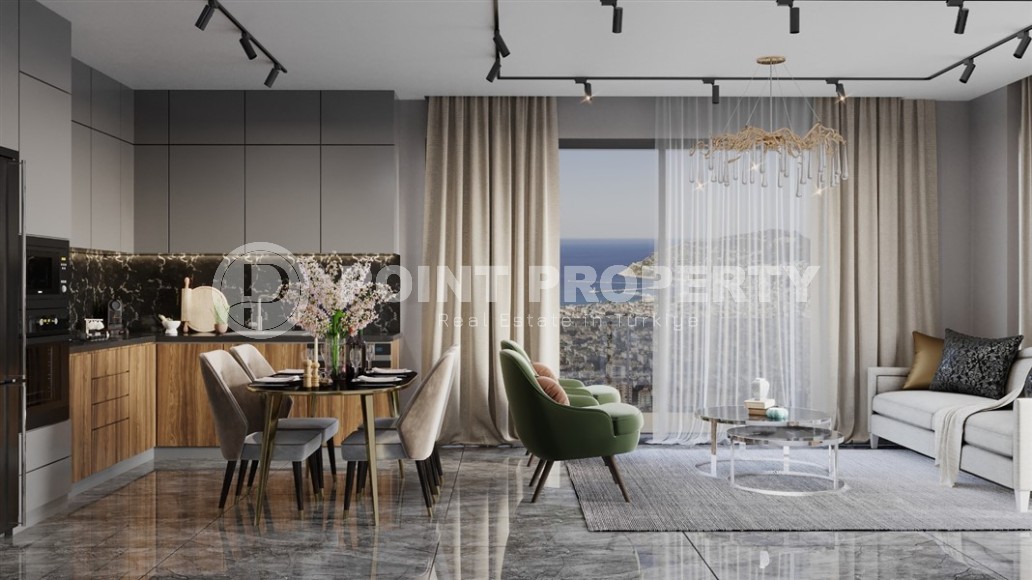 Квартиры и дуплексы в бутик резиденции на этапе строительства, в элитном районе Аланьи - Хасбахче-id-6102-фото-5