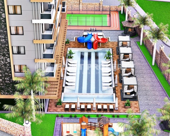 New 1+1 apartment, with a total area of 65 m2, 400 meters from the sea, in a quiet area of Alanya - Tosmur-id-6103-photo-12