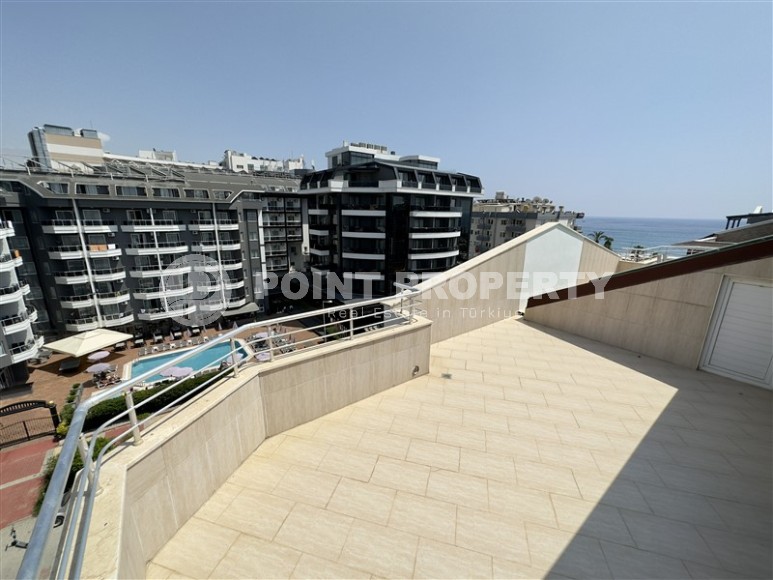 Панорамный дуплекс с видом на море, на 4-м этаже с мансардой, в центре популярного района Аланьи - Оба-id-6112-фото-16