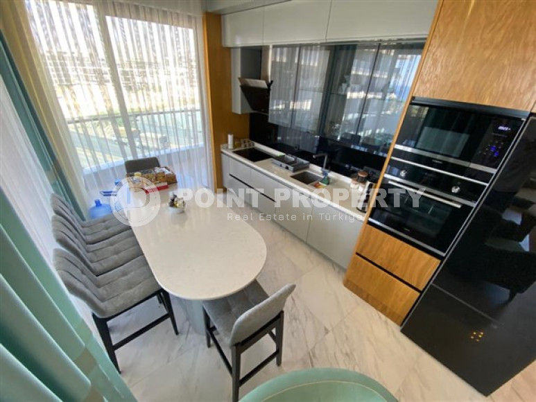 Меблированная трехкомнатная квартира, 122м², на первой береговой линии в районе Алании - Каргыджак.-id-1486-фото-11