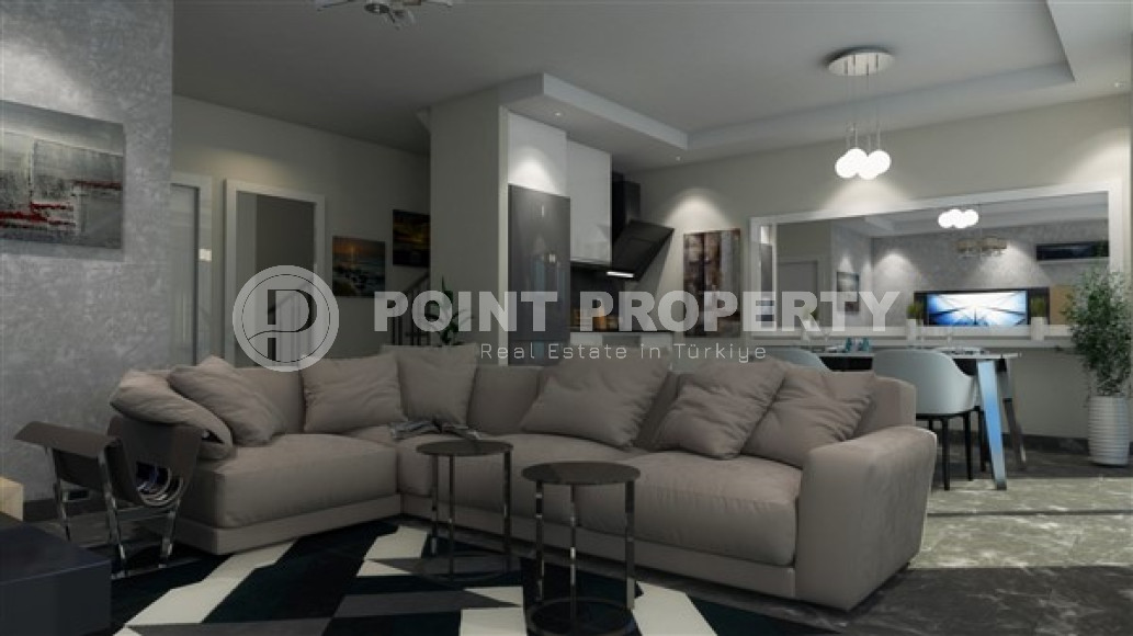 Двухуровневая трехкомнатная квартира, 180м², в новом комплексе в 500м от моря в районе Алании - Каргыджак-id-1487-фото-5