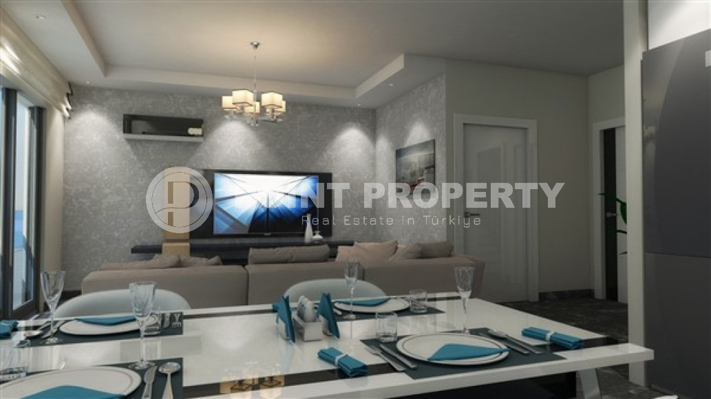 Двухуровневая трехкомнатная квартира, 180м², в новом комплексе в 500м от моря в районе Алании - Каргыджак-id-1487-фото-7