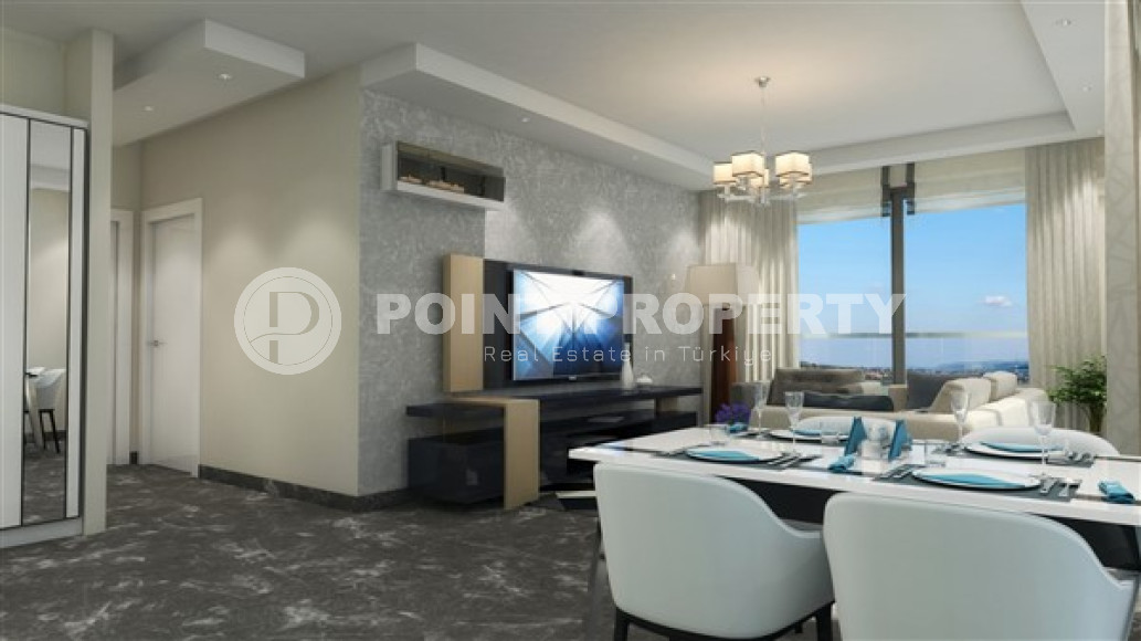 Двухуровневая трехкомнатная квартира, 180м², в новом комплексе в 500м от моря в районе Алании - Каргыджак-id-1487-фото-8