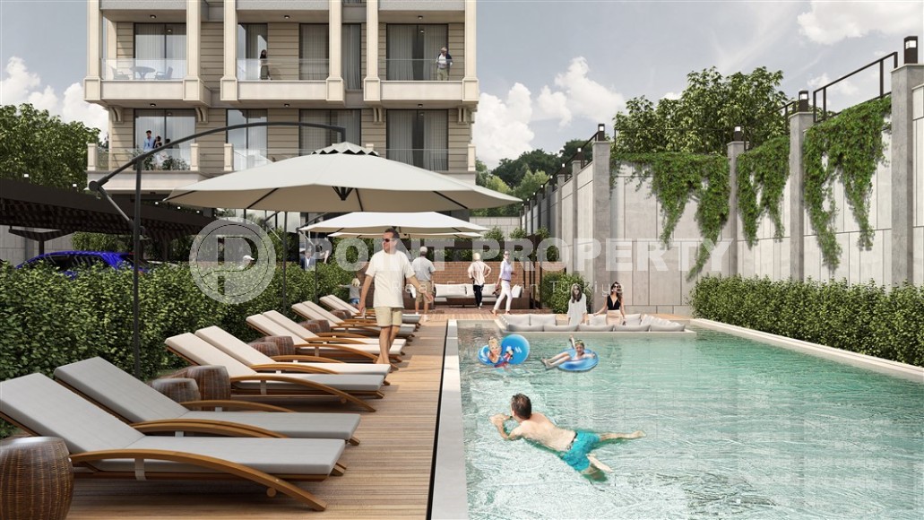 Небольшая новая квартира с чистовой отделкой, в 250 метрах от моря, в центре престижного района Аланьи - Кестель-id-6293-фото-8