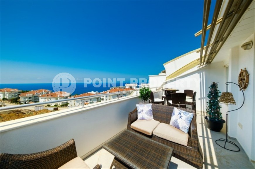 Панорамная двухуровневая квартира с видом на море, в живописном районе Аланьи - Конаклы-id-6412-фото-14