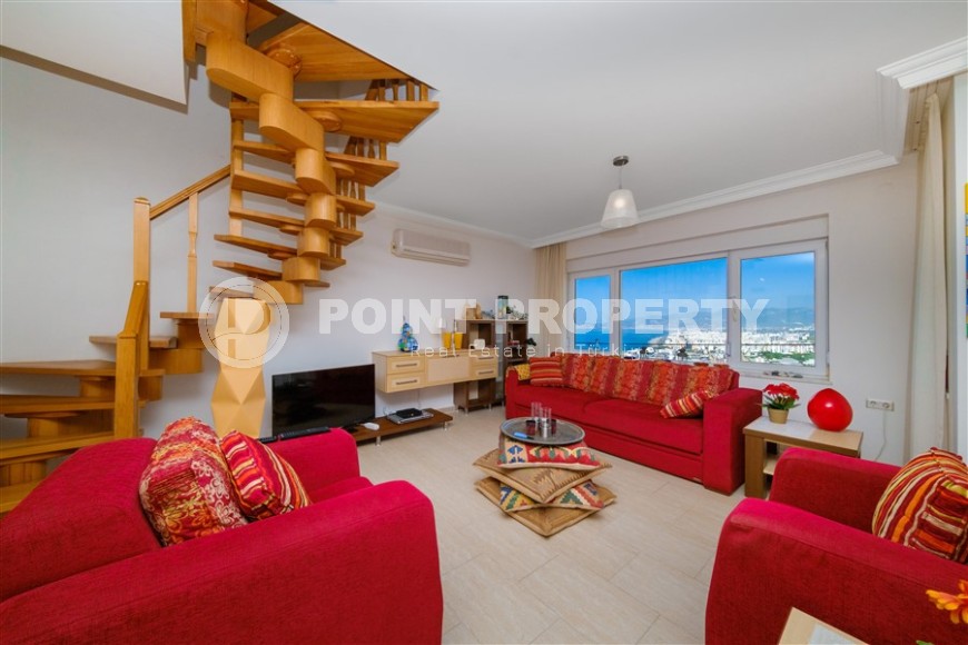 Просторная двухуровневая квартира с видом на море и горы, на 3-м этаже с мансардой, в комфортабельной резиденции, с бассейном и садом-id-6495-фото-3