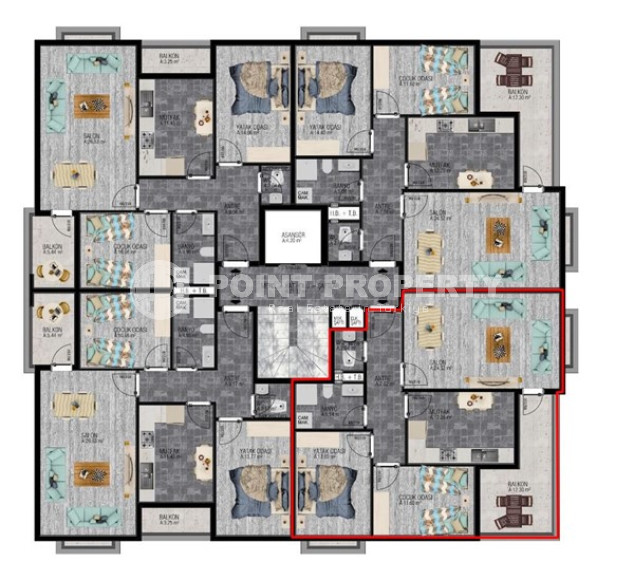 Three-room apartment, 87m² in a new residence in the center of Alanya, near Keykubat beach-id-1511-photo-14