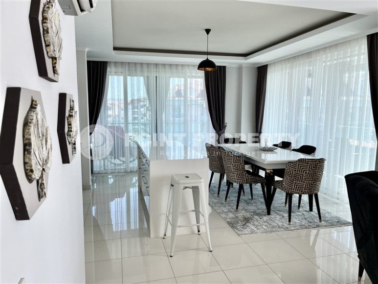 Панорамная двухуровневая квартира с видом на море, в комфортабельном жилом комплексе, в центре района Кестель-id-6539-фото-6