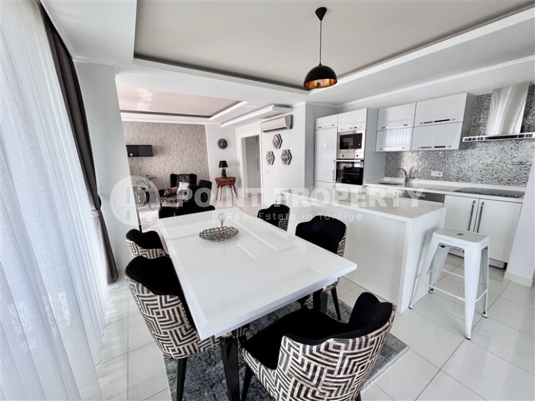 Панорамная двухуровневая квартира с видом на море, в комфортабельном жилом комплексе, в центре района Кестель-id-6539-фото-7