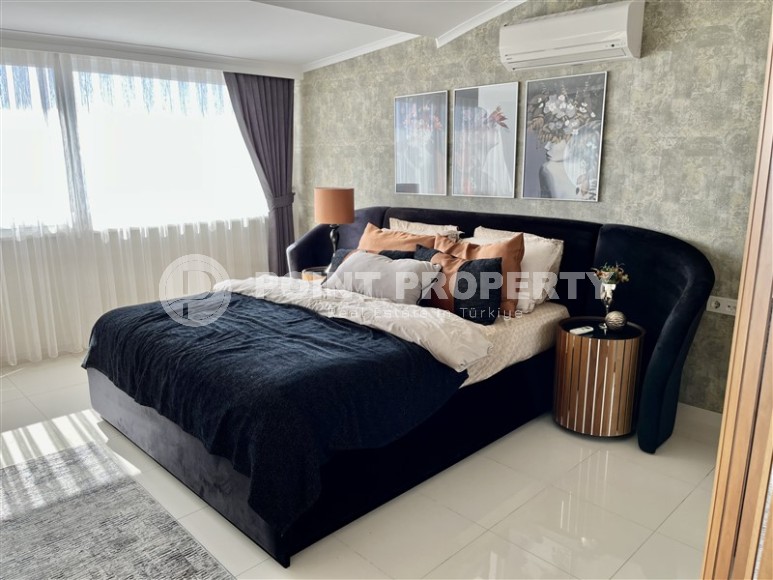 Панорамная двухуровневая квартира с видом на море, в комфортабельном жилом комплексе, в центре района Кестель-id-6539-фото-10