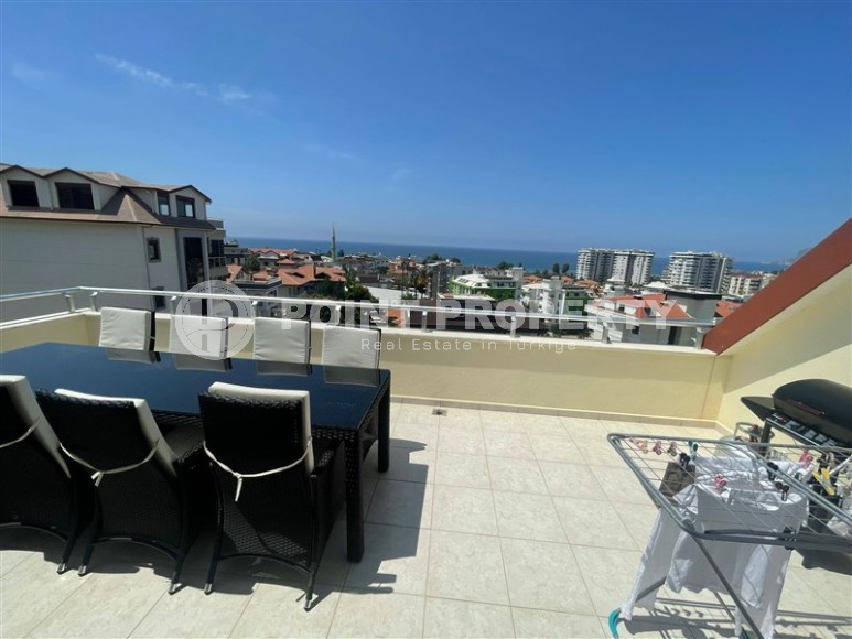 Панорамная квартира с видом на море, на 4-м этаже с мансардой, в центре престижного района Аланьи - Кестель-id-6602-фото-15