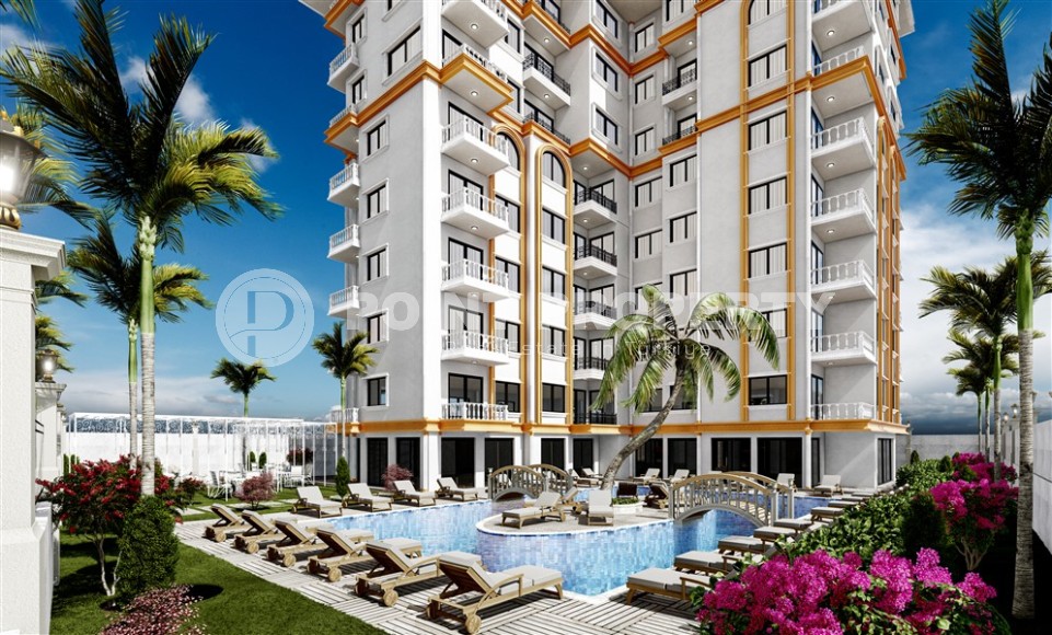 Новая квартира 1+1, на площади 55 м2, в жилом комплексе с богатой внутренней инфраструктурой, в центре Аланьи-id-6650-фото-3