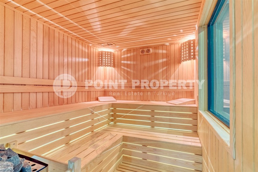 Стильная квартира с качественной чистовой отделкой, в 1300 метрах от моря, в центре Аланьи-id-6651-фото-12