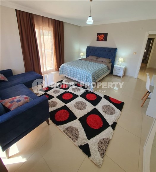 Комфортабельная двухуровневая квартира 2+1, с просторной террасой в саду, в 400 метрах от моря, в центре живописного, ухоженного района Аланьи - Кестель-id-6706-фото-6