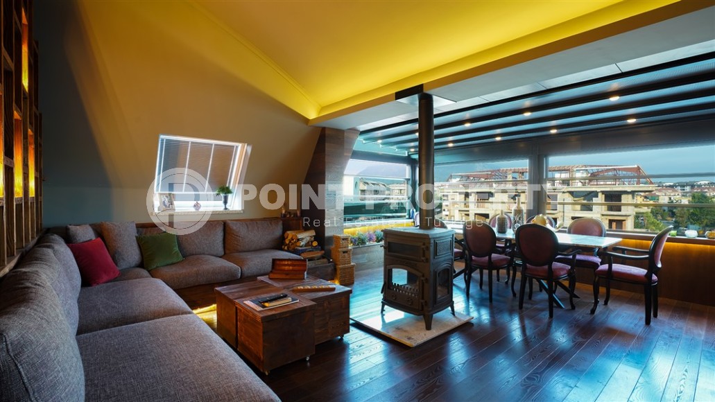 Luxurious two-level apartment with designer renovation, 250 meters from the sea, in the center of Oba district-id-6755-photo-8