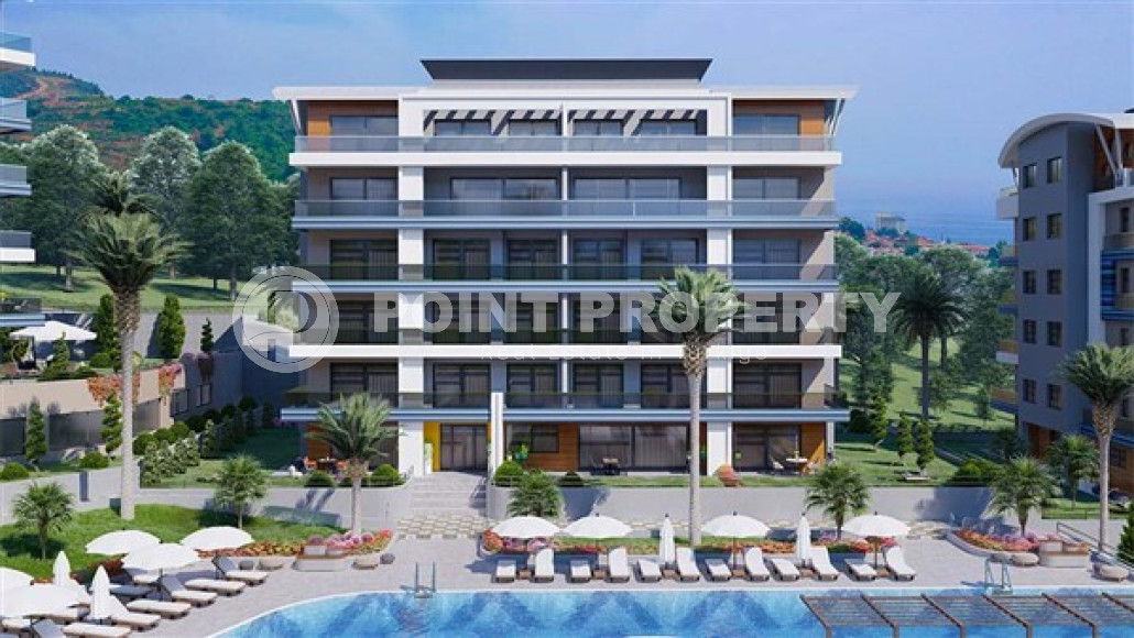 Двухкомнатная квартира, 55м², в новом комплексе на этапе строительства в 800м от моря, Аланья, Каргыджак-id-1551-фото-2