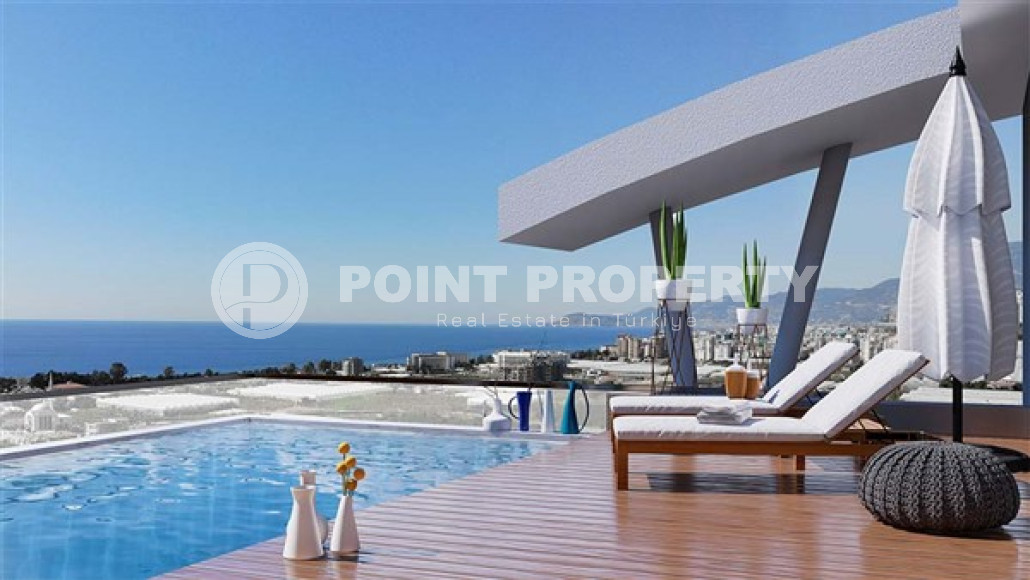 Двухкомнатная квартира, 55м², в новом комплексе на этапе строительства в 800м от моря, Аланья, Каргыджак-id-1551-фото-15