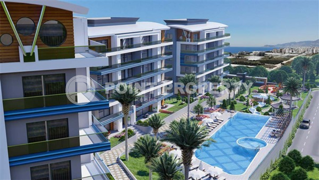 Двухкомнатная квартира, 55м², в новом комплексе на этапе строительства в 800м от моря, Аланья, Каргыджак-id-1551-фото-16