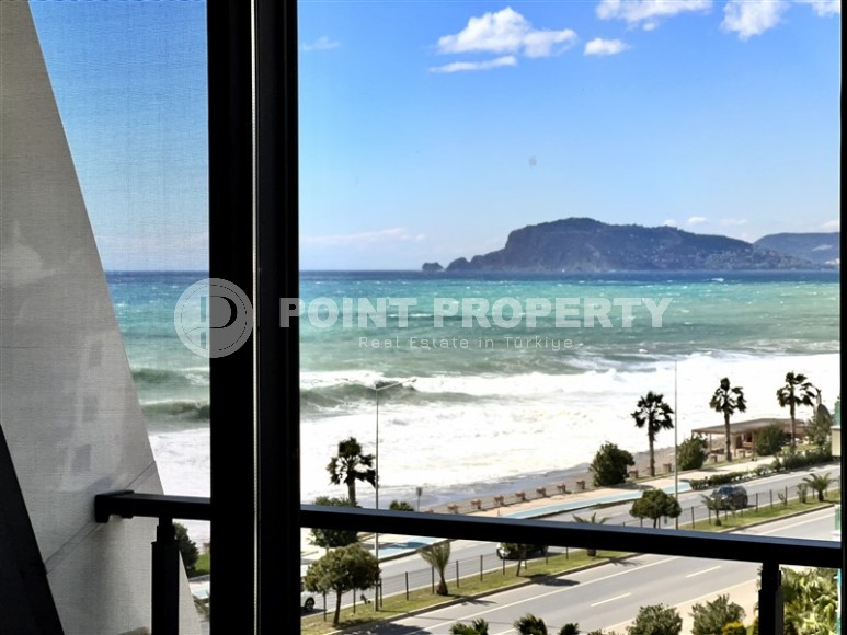 Панорамная двухуровневая квартира на первой линии от моря, в центре престижного района Аланьи - Кестель-id-7093-фото-15