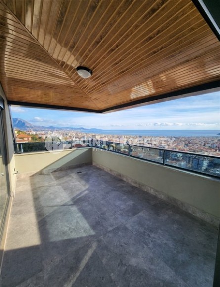 Панорамная квартира с видом на море и гору Кале, на 4-м этаже с мансардой в престижном районе Аланьи - Хасбахче-id-7094-фото-19