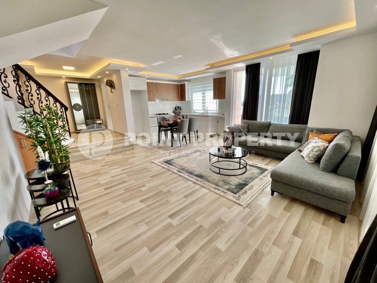 Двухэтажная вилла-близнец, с планировкой 3+1, в зеленом, экологически чистом районе Аланьи - Тюрклер-id-7241-фото-9