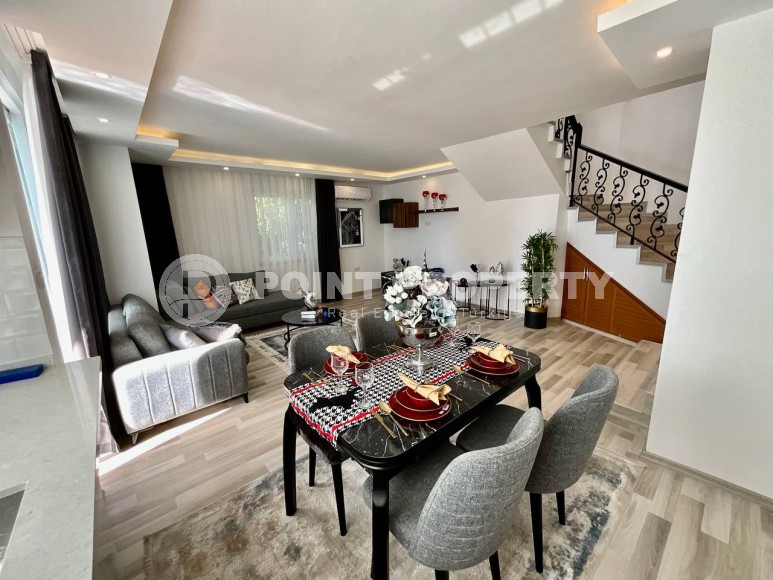 Двухэтажная вилла-близнец, с планировкой 3+1, в зеленом, экологически чистом районе Аланьи - Тюрклер-id-7241-фото-12