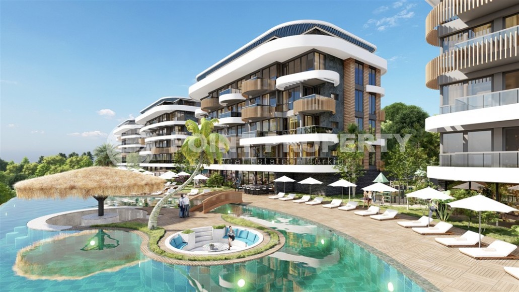 Apartments in a luxury residential complex 700 meters from the sea, in the center of the prestigious area of Alanya - Kestel-id-7252-photo-5