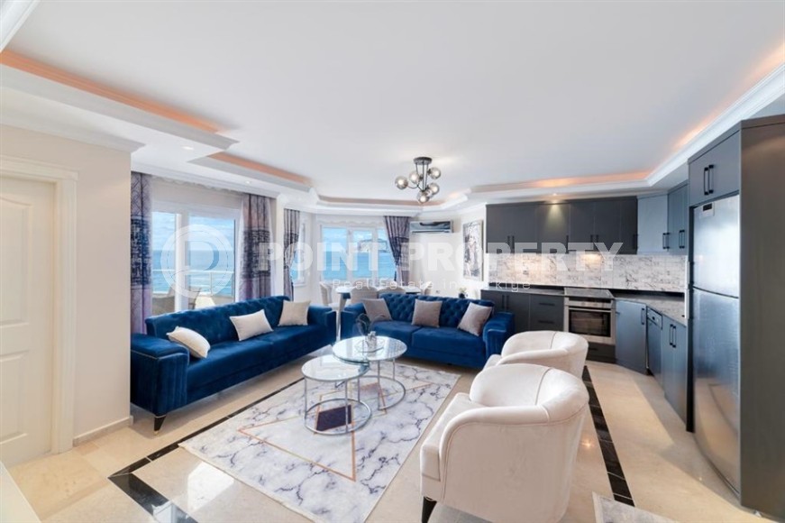 Квартира с роскошным панорамным видом на море и гору Кале, в центре спокойного района Аланьи - Тосмур-id-7464-фото-4