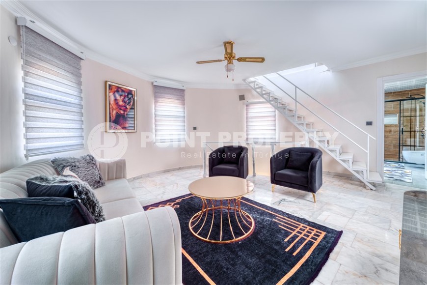 Атмосферная 3-этажная вилла с бассейном и цитрусовым садом, в зеленом, экологически чистом районе Аланьи - Тюрклер-id-7494-фото-9