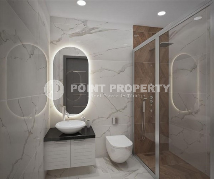 Новая трехкомнатная квартира, 70м², в комплексе премиум класса в 200м от моря в Махмутларе, Алания-id-1578-фото-12