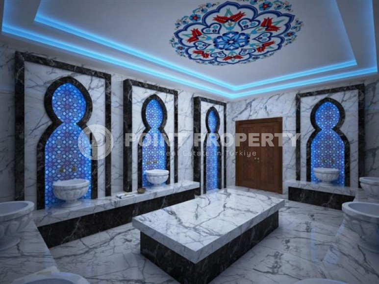 Новая трехкомнатная квартира, 70м², в комплексе премиум класса в 200м от моря в Махмутларе, Алания-id-1578-фото-25