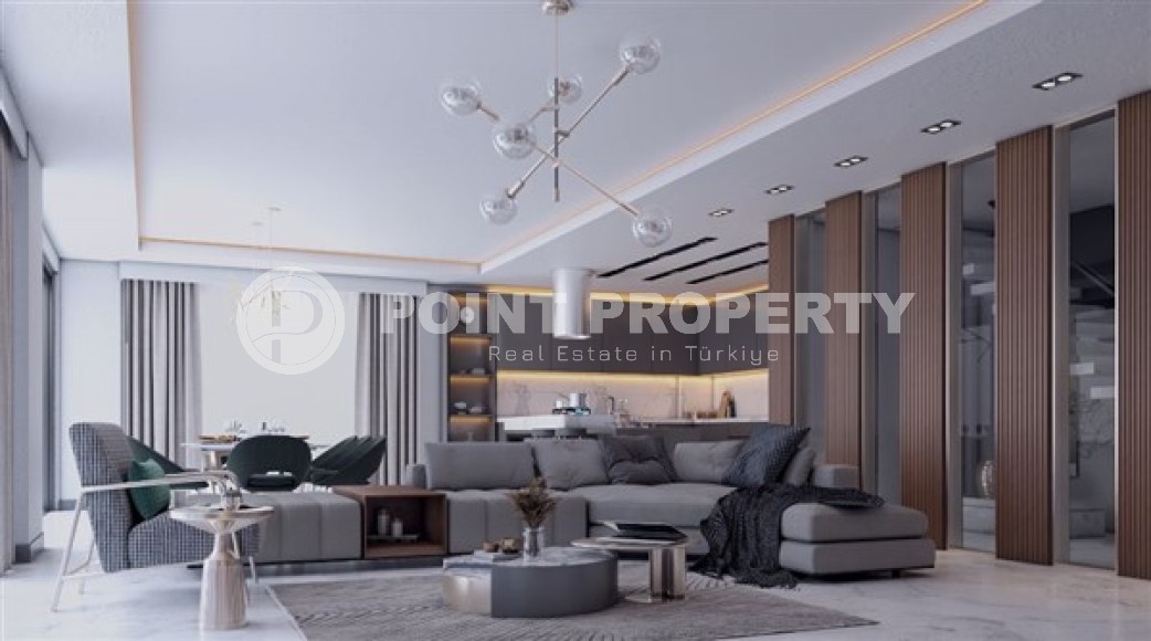 Просторная двухэтажная вилла  4+1с бассейном и садом, в элитном районе Аланьи - Тепе-id-7636-фото-2