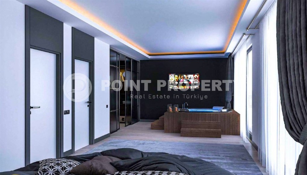 Виллы эксклюзивного дизайна с площадью 360 - 460 м2 в строящемся комплексе, район Каргыджак, дата завершения работ декабрь 2024 года-id-3193-фото-9