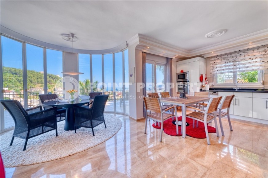 Комфортабельная вилла 3+1 с видом на море, в зеленом, экологически чистом районе Аланьи - Тепе-id-7785-фото-5