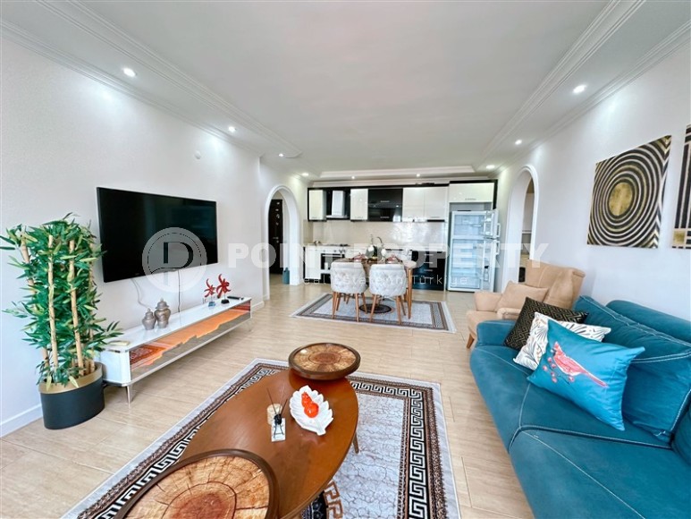 Уютная квартира 2+1 с панорамным видом на город и море, в центре спокойного района Аланьи - Тосмур-id-7362-фото-3