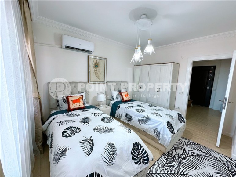 Уютная квартира 2+1 с панорамным видом на город и море, в центре спокойного района Аланьи - Тосмур-id-7362-фото-10