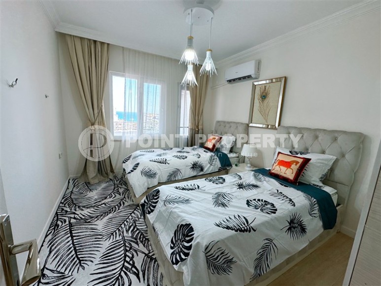 Уютная квартира 2+1 с панорамным видом на город и море, в центре спокойного района Аланьи - Тосмур-id-7362-фото-11