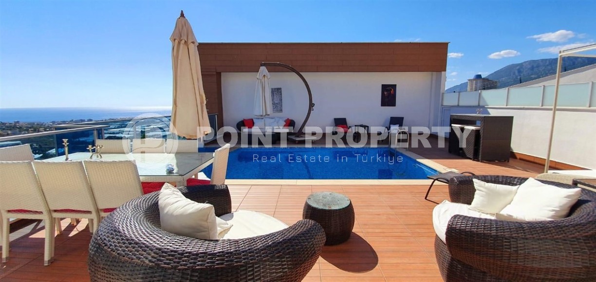 Атмосферная вилла с панорамным видом на город и море, в престижном районе Аланьи - Каргыджак-id-8018-фото-18