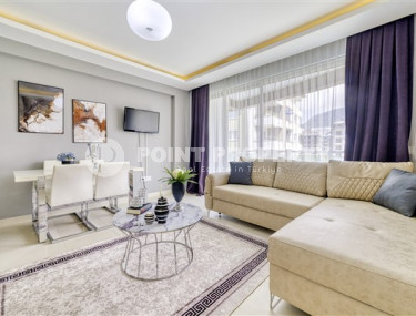 Уютная меблированная студия, 40м², в резиденции на первой береговой линии в районе Кестель, Алания.-id-1632-фото-2