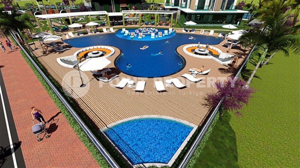 Двухкомнатная квартира, 51м², в строящемся фешенебельном комплексе в Махмутларе, Аланья-id-1634-фото-7