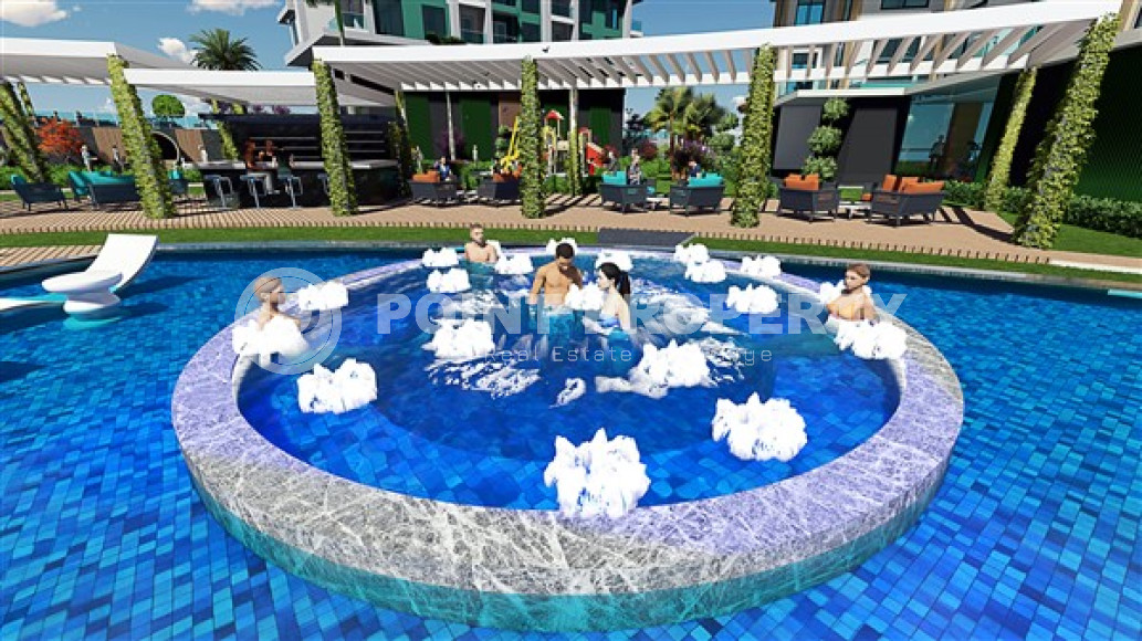 Двухкомнатная квартира, 51м², в строящемся фешенебельном комплексе в Махмутларе, Аланья-id-1634-фото-9