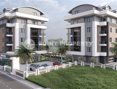 Two bedroom apartment, 75m², in a residence with a swimming pool under construction in Oba, Alanya-id-1636-photo-2
