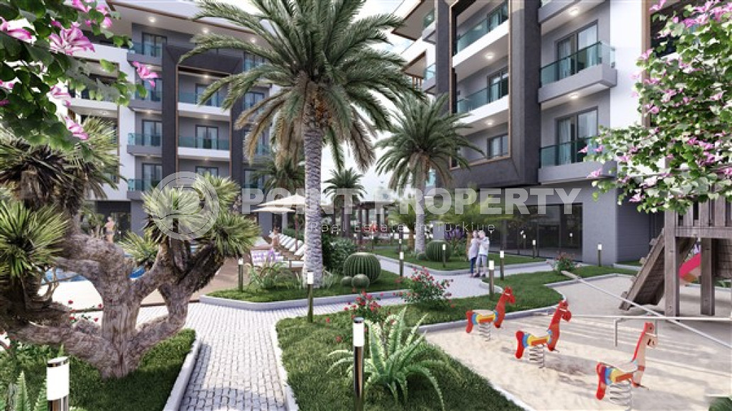 Two bedroom apartment, 75m², in a residence with a swimming pool under construction in Oba, Alanya-id-1636-photo-3