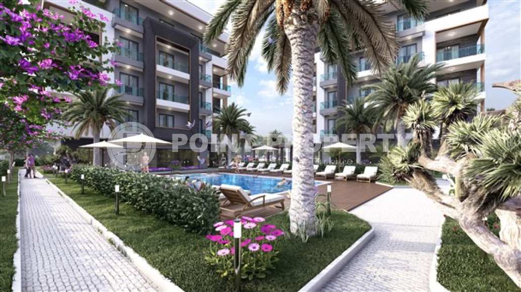 Two bedroom apartment, 75m², in a residence with a swimming pool under construction in Oba, Alanya-id-1636-photo-6